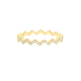 14K Gold Halfway Zig Zag Diamond Ring