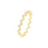 14K Gold Halfway Zig Zag Diamond Ring