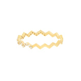 14K Gold Halfway Zig Zag Diamond Ring