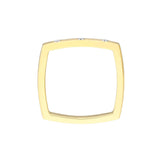 14K Gold Rounded Square Three Stone Diamond Band