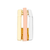 14K Tri Color Gold Geometric Hoop Earrings