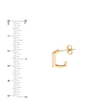 14K Tri Color Gold Geometric Hoop Earrings