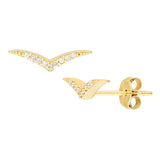 14K Gold Wing Diamond Earrings