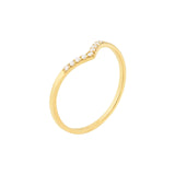 14K Gold Chevron Curve Diamond Ring