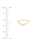 14K Gold Chevron Curve Diamond Ring