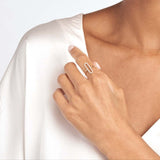 14K Gold Single Paperclip Style Diamond Ring