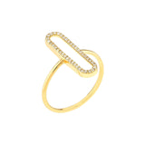 14K Gold Single Paperclip Style Diamond Ring