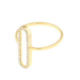 14K Gold Single Paperclip Style Diamond Ring