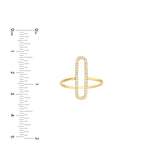 14K Gold Single Paperclip Style Diamond Ring