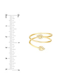 14K Gold Pear Tip Diamond Wrapped Ring