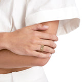 14K Gold Thick Ribbed Band