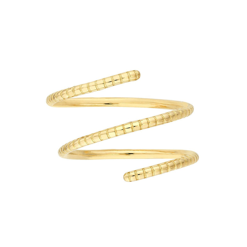 14K Gold Ribbed Wrap Band