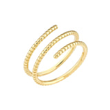 14K Gold Ribbed Wrap Band
