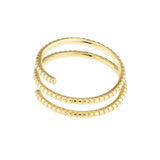 14K Gold Ribbed Wrap Band