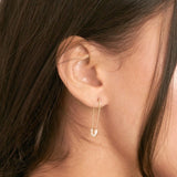 14K Gold Safety Pin Diamond Earrings