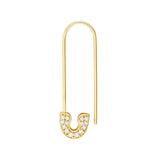 14K Gold Safety Pin Diamond Earrings