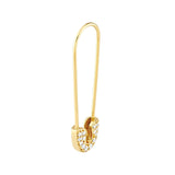 14K Gold Safety Pin Diamond Earrings