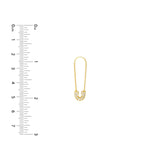 14K Gold Safety Pin Diamond Earrings