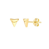 14K Gold Shark Tooth Stud Earrings