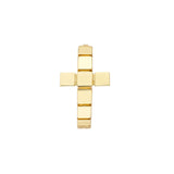 14K Gold Segmented Cross Huggie Earrings
