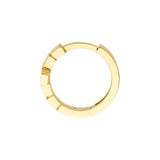 14K Gold Segmented Cross Huggie Earrings