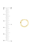 14K Gold Segmented Cross Huggie Earrings