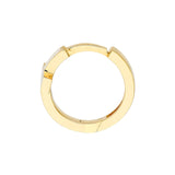 14K Gold Mini White Cross Enamel Hoop Earrings