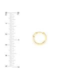 14K Gold Mini White Cross Enamel Hoop Earrings
