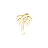 14K Gold Palm Tree Stud Diamond Earrings