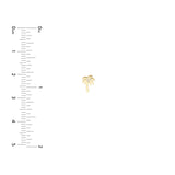 14K Gold Palm Tree Stud Diamond Earrings