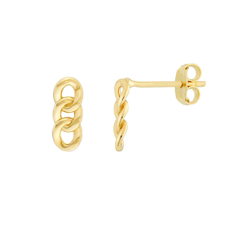 14K Gold Triple Link Earrings