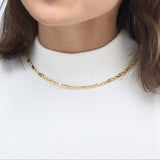 14K Gold 4MM Diamond Cut Hollow Figarope Milano Chain Necklace