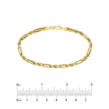14K Gold 4MM Diamond Cut Hollow Figarope Milano Chain Bracelet