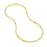 14K Gold 4MM Diamond Cut Hollow Figarope Milano Chain Necklace