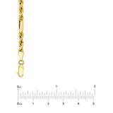 14K Gold 4MM Diamond Cut Hollow Figarope Milano Chain Necklace