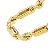 14K Gold 4MM Diamond Cut Hollow Figarope Milano Chain Bracelet