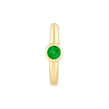 14K Gold Emerald Huggie Earrings