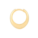 14K Gold Oval Shape Huggie Earrings