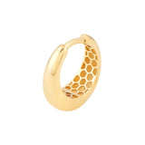 14K Gold Oval Shape Huggie Earrings