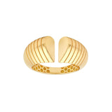 14K Gold Split Heart Diamond Cut Band