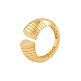 14K Gold Split Heart Diamond Cut Band