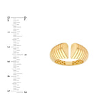 14K Gold Split Heart Diamond Cut Band