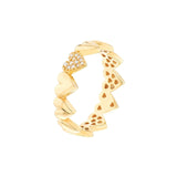 14K Gold Heart by Heart Diamond Band