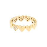 14K Gold Heart by Heart Diamond Band