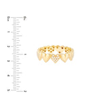 14K Gold Heart by Heart Diamond Band