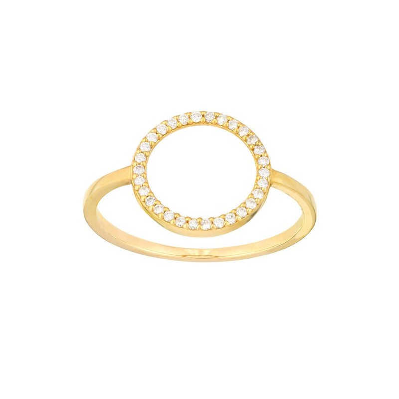 14K Gold Open Diamond Circle Ring