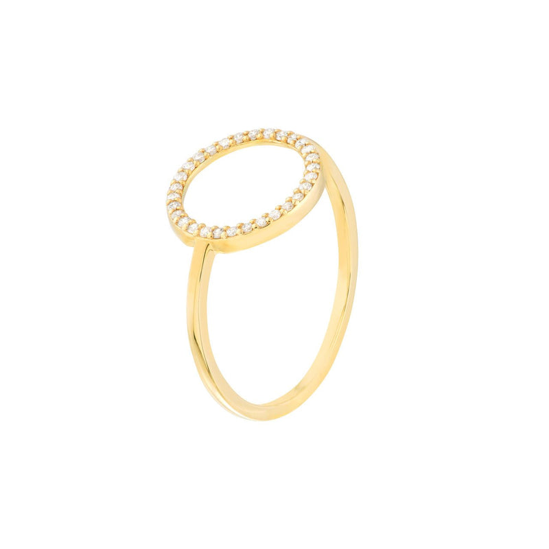 14K Gold Open Diamond Circle Ring