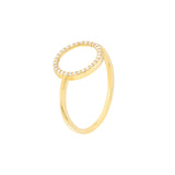 14K Gold Open Diamond Circle Ring