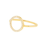 14K Gold Open Diamond Circle Ring