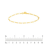 14K Gold Long Link Box Chain Bracelet